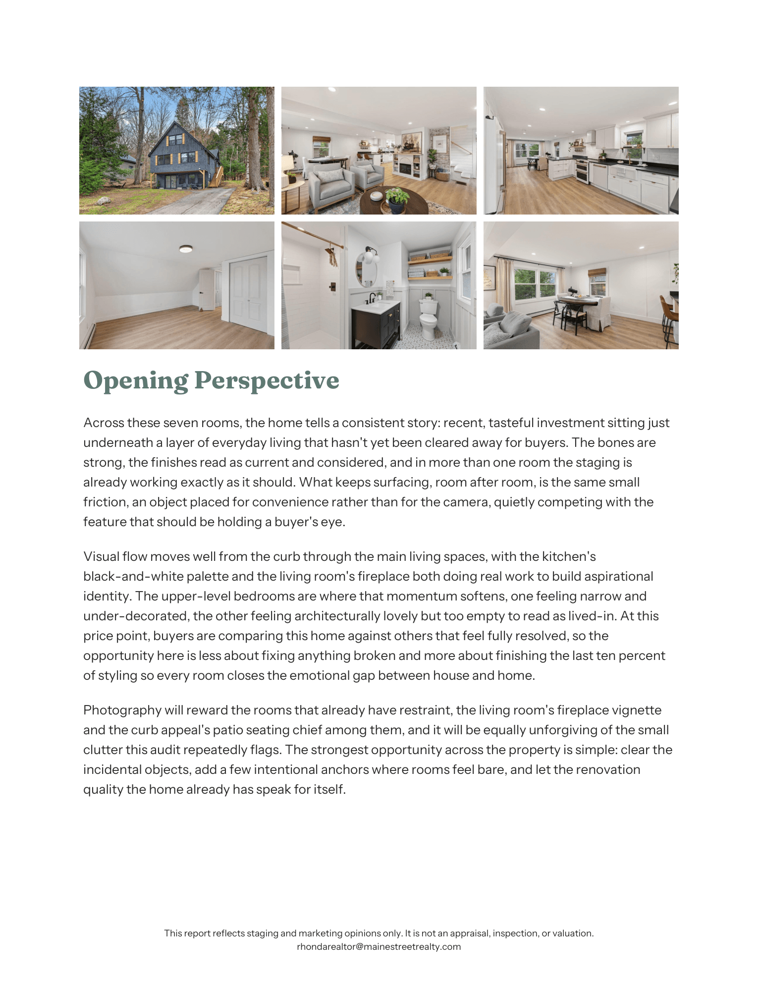 Opening Perspective section of a First Impression Report